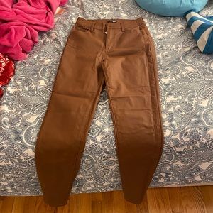 Faux Leather Jeans